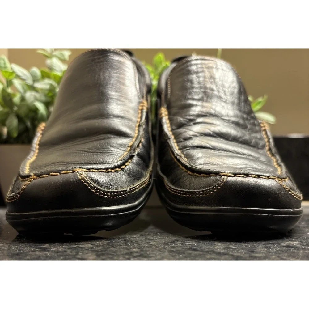 Mens Size 9 M Cole Haan Black Driving Moccasins Leather Loafer Comfortable‎ EUC